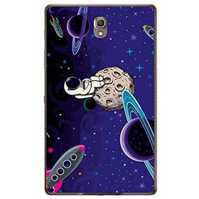 Gogo Accessories 10.5 inç Samsung Galaxy Tab ile Uyumlu S6 T860 Mor Astronot Baskılı Silikon Kılıf