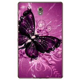 Gogo Accessories 10.5 inç Samsung Galaxy Tab ile Uyumlu S6 T860 Mor Kelebek Baskılı Silikon Kılıf