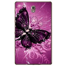 Gogo Accessories 10.5 inç Samsung Galaxy Tab ile Uyumlu S6 T860 Mor Kelebek Baskılı Silikon Kılıf