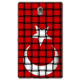 Gogo Accessories 10.5 inç Samsung Galaxy Tab ile Uyumlu S6 T860 Türk Bayrağı Kare Baskılı Silikon Kılıf