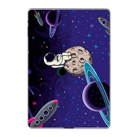 Gogo Accessories Apple iPad 2 3 4 A1219 A1395 A1416 A1460 Mor Astronot Baskılı Silikon Kılıf
