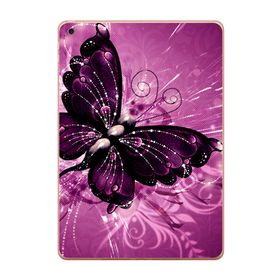 Gogo Accessories Apple iPad New Air2 A1566 A1567 Mor Kelebek Baskılı Silikon Kılıf