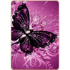 Gogo Accessories Apple iPad New Air2 A1566 A1567 Mor Kelebek Baskılı Silikon Kılıf
