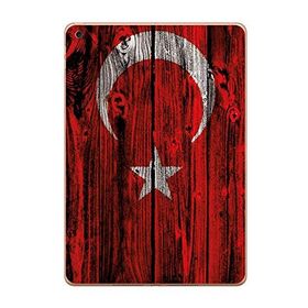 Gogo Accessories Apple iPad New Air2 A1566 A1567 Türk Bayrağı Ahşap Baskılı Silikon Kılıf