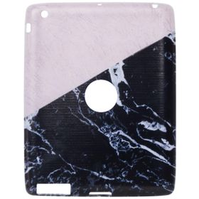 Gogo Accessories iPad 3.Nesil Model Iki Renkli Mermer Desenli Baskılı Desenli Silikon Kılıf