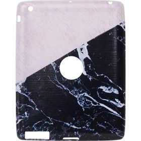 Gogo Accessories iPad 3.Nesil Model Iki Renkli Mermer Desenli Baskılı Desenli Silikon Kılıf