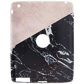 Gogo Accessories iPad 4 Nesil Model Iki Renkli Mermer Desenli Baskılı Desenli Silikon Kılıf