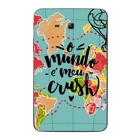 Gogo Accessories Samsung Galaxy Tab ile Uyumlu 3 Lite T110 T113 T116 Mavi Harita Baskılı Silikon Kılıf