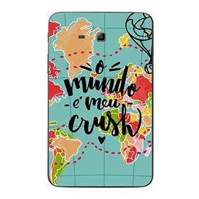 Gogo Accessories Samsung Galaxy Tab ile Uyumlu 3 Lite T110 T113 T116 Mavi Harita Baskılı Silikon Kılıf