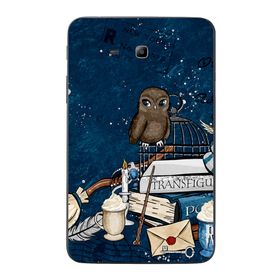 Gogo Accessories Samsung Galaxy Tab ile Uyumlu 3 Lite T110 T113 T116 Mektup Baykuş Baskılı Silikon Kılıf