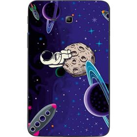 Gogo Accessories Samsung Galaxy Tab ile Uyumlu 3 Lite T110 T113 T116 Mor Astronot Baskılı Silikon Kılıf