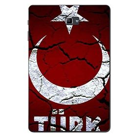 Gogo Accessories Samsung Galaxy Tab ile Uyumlu A SM-T580 2016 Kılıf Türk Baskılı Silikon Kılıf