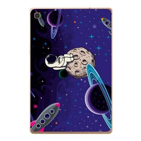 Gogo Accessories Samsung Galaxy Tab ile Uyumlu S Sm-T720 Mor Astronot Baskılı Silikon Kılıf