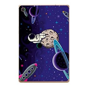 Gogo Accessories Samsung Galaxy Tab ile Uyumlu S Sm-T720 Mor Astronot Baskılı Silikon Kılıf