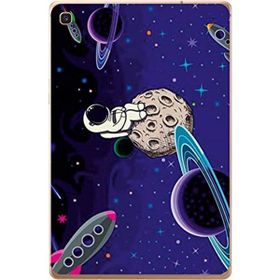 Gogo Accessories Samsung Galaxy Tab ile Uyumlu S Sm-T720 Mor Astronot Baskılı Silikon Kılıf