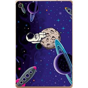 Gogo Accessories Samsung Galaxy Tab ile Uyumlu S Sm-T720 Mor Astronot Baskılı Silikon Kılıf