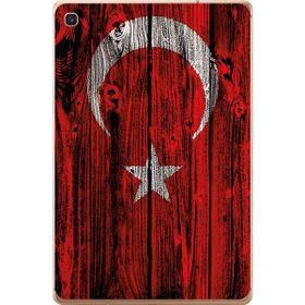 Gogo Accessories Samsung Galaxy Tab ile Uyumlu S Sm-T720 Türk Bayrağı Ahşap Baskılı Silikon Kılıf
