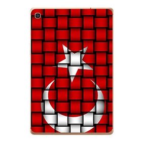 Gogo Accessories Samsung Galaxy Tab ile Uyumlu S Sm-T720 Türk Bayrağı Kare Baskılı Silikon Kılıf