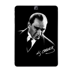 Gogo Accessories Samsung Galaxy Tab ile Uyumlu S2 T815 Atatürk İmza Baskılı Silikon Kılıf