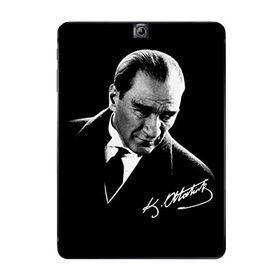 Gogo Accessories Samsung Galaxy Tab ile Uyumlu S2 T815 Atatürk İmza Baskılı Silikon Kılıf
