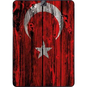 Gogo Accessories Samsung Galaxy Tab ile Uyumlu S2 T815 Türk Bayrağı Ahşap Baskılı Silikon Kılıf