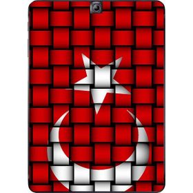 Gogo Accessories Samsung Galaxy Tab ile Uyumlu S2 T815 Türk Bayrağı Kare Baskılı Silikon Kılıf