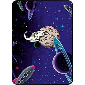 Gogo Accessories Samsung Galaxy Tab ile Uyumlu T530 Mor Astronot Baskılı Silikon Kılıf