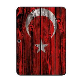 Gogo Accessories Samsung Galaxy Tab ile Uyumlu T530 Türk Bayrağı Ahşap Baskılı Silikon Kılıf