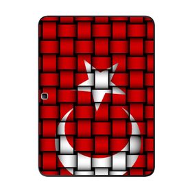 Gogo Accessories Samsung Galaxy Tab ile Uyumlu T530 Türk Bayrağı Kare Baskılı Silikon Kılıf