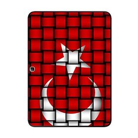 Gogo Accessories Samsung Galaxy Tab ile Uyumlu T530 Türk Bayrağı Kare Baskılı Silikon Kılıf