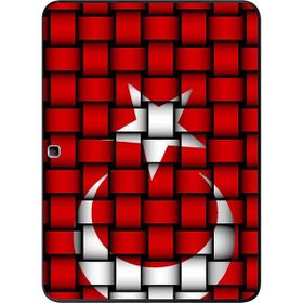 Gogo Accessories Samsung Galaxy Tab ile Uyumlu T530 Türk Bayrağı Kare Baskılı Silikon Kılıf
