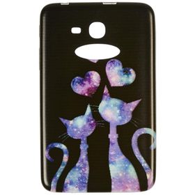 Gogo Accessories Samsung T110 Model Asik Kediler Baskılı Silikon Kılıf