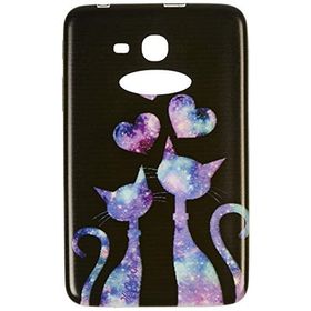 Gogo Accessories Samsung T110 Model Asik Kediler Baskılı Silikon Kılıf