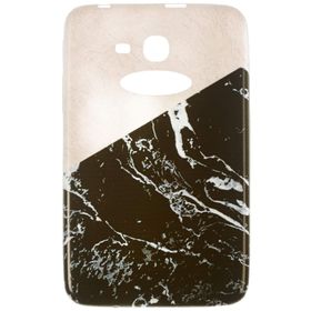Gogo Accessories Samsung T110 Model Iki Renkli Mermer Desenli Baskılı Desenli Silikon Kılıf