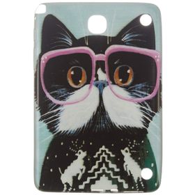 Gogo Accessories Samsung T350 Model Pembe Gozluklu Kedi Baskılı Kedi Silikon Kılıf