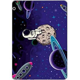 Gogo Huawei Mediapad T3 7" Mor Astronot Silikon Baskılı Arka Kapak