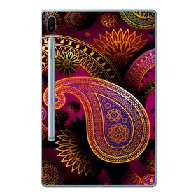Gogo Samsung Galaxy Tab S6 T860/T865/T867 Desen Pembe Silikon Baskılı Arka Kapak