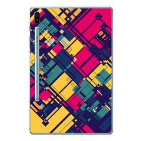 Gogo Samsung Galaxy Tab S6 T860/T865/T867 Kare Desenler Silikon Baskılı Arka Kapak