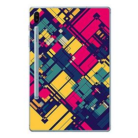 Gogo Samsung Galaxy Tab S6 T860/T865/T867 Kare Desenler Silikon Baskılı Arka Kapak