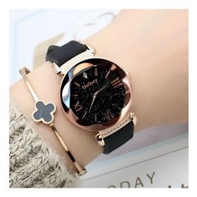 Gogoey Lüks Moda Şık Trend Siyah Rose Gold Kadın Kol Saati