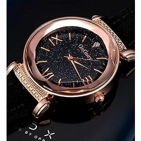 Gogoey Lüks Moda Şık Trend Siyah Rose Gold Kadın Kol Saati