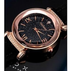 Gogoey Lüks Moda Şık Trend Siyah Rose Gold Kadın Kol Saati