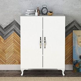 Gökberk GB-3450 4 Raflı 2 Kapaklı Ahşap Çok Amaçlı Dolap