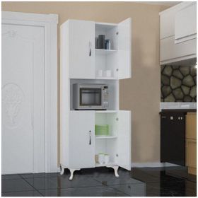 Gökberk GB-6004 %100 Mdf 4 Kapaklı Fırın Bölmeli Çok Amaçlı Dolap