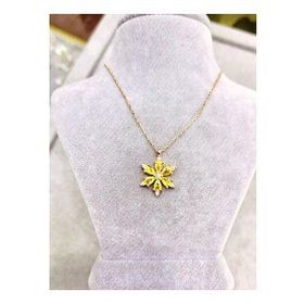 Gökdeniz 925 925 Ayar Sarı Lotus Çiçeği Kadın Gümüş Kolye