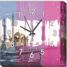 Gökkuşağı İstanbul Duvar SaatiKanvas Tablo