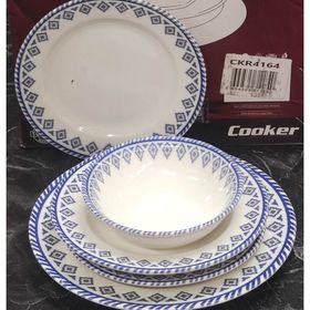 Göksan Mutfak 4164 Desenli Lüks 24 Parça Porselen Yemek Takımı