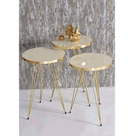 Gold Falez Zigon Gold Krem Tel Sehpa