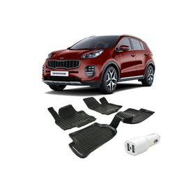 Gold Kia Sportage 2016-2020 3D Siyah Orjinals Kauçuk Oto Havuzlu Paspas