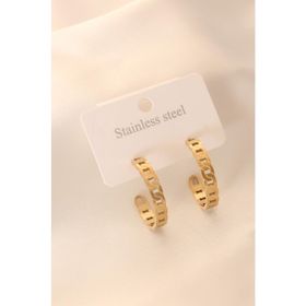 Gold Renk Çelik Halka Kadın Küpe